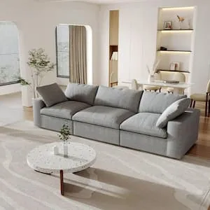 142 in. Square Arm 4-Piece L-Shaped Corduroy Polyester Modern Sectional Sofa in Black by Couch.com