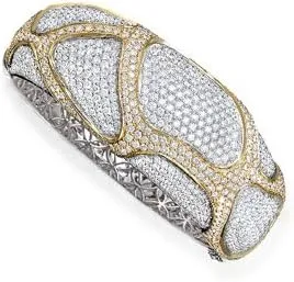 18K two-tone gold bangle