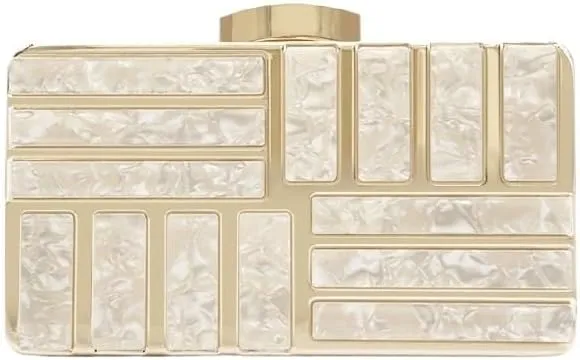 Acrylic Gold Evening Bag Simple Chain Womens Clutch Purses