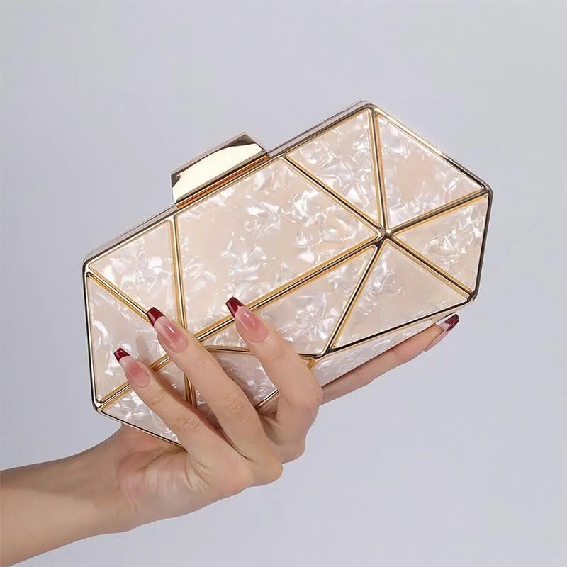 Acrylic Water Chestnut Evening Bag French Simple Clutch Purses