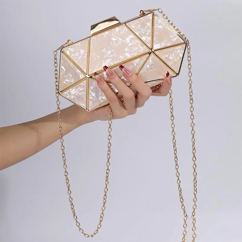 Acrylic Water Chestnut Evening Bag French Simple Clutch Purses