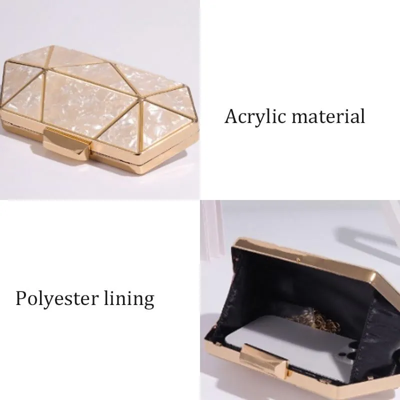 Acrylic Water Chestnut Evening Bag French Simple Clutch Purses