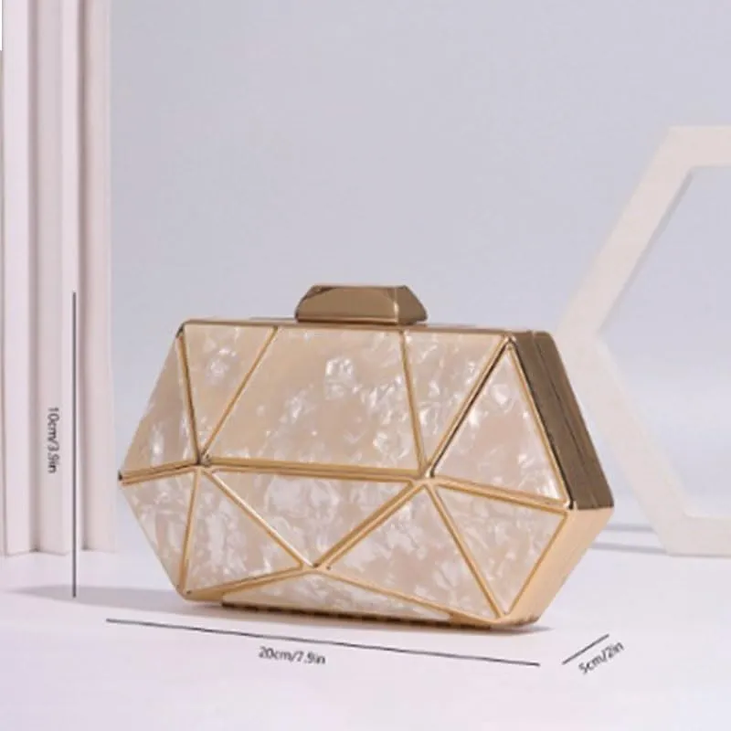Acrylic Water Chestnut Evening Bag French Simple Clutch Purses