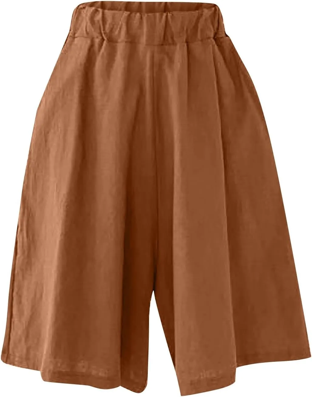 ADHOWBEW Womens Bermuda Shorts Knee Length Casual Sporty Walking Elastic Loose Lounge Beach Summer High Waisted Shorts