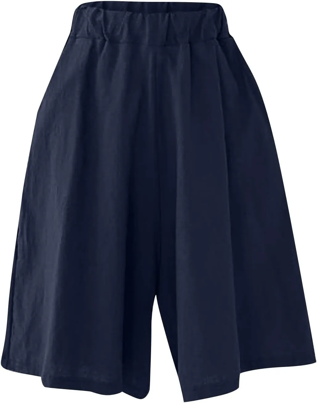 ADHOWBEW Womens Bermuda Shorts Knee Length Casual Sporty Walking Elastic Loose Lounge Beach Summer High Waisted Shorts
