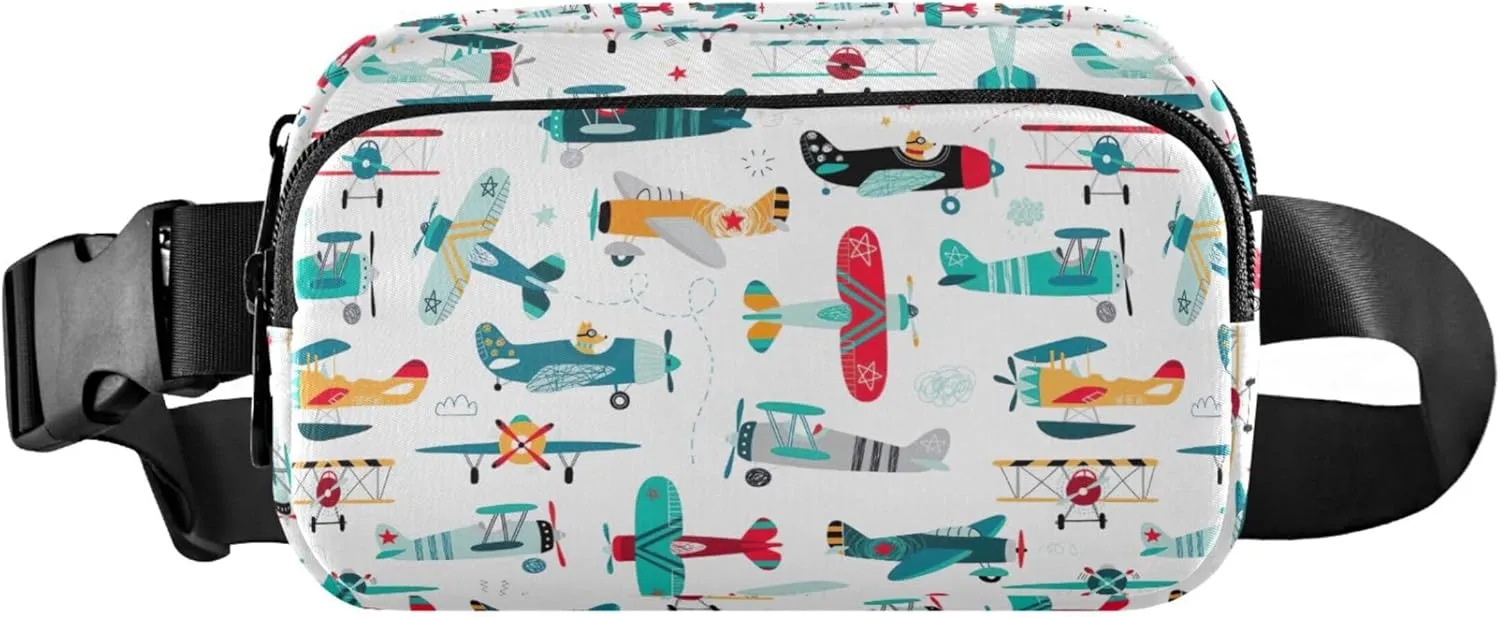 Airplanes Cartoon Vehicles Fanny Packs Women Waterproof Everywhere Belt Bag Cute Waist Purse for Women