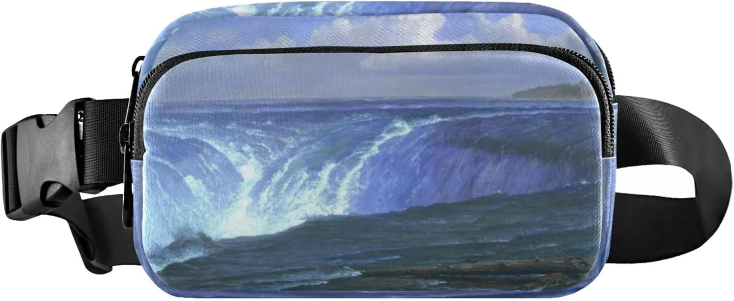 Albert Bierstadt Niagara Falls Scenery Women Fanny Packs Waterproof Large Hip Belt Bag Cute Cross Body Waist Pack