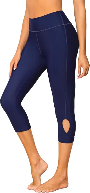 ALove Swim Pants for Women High Waisted Swimming Leggings Stretch Swim Capris Sporty Long Swim Board Shorts