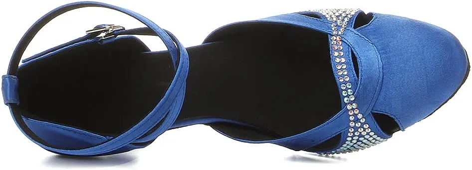 AOQUNFS Women Ballroom Latin Dance Shoes Salsa Closed Toe 1920s Party Dance Performance Shoes,Model L157