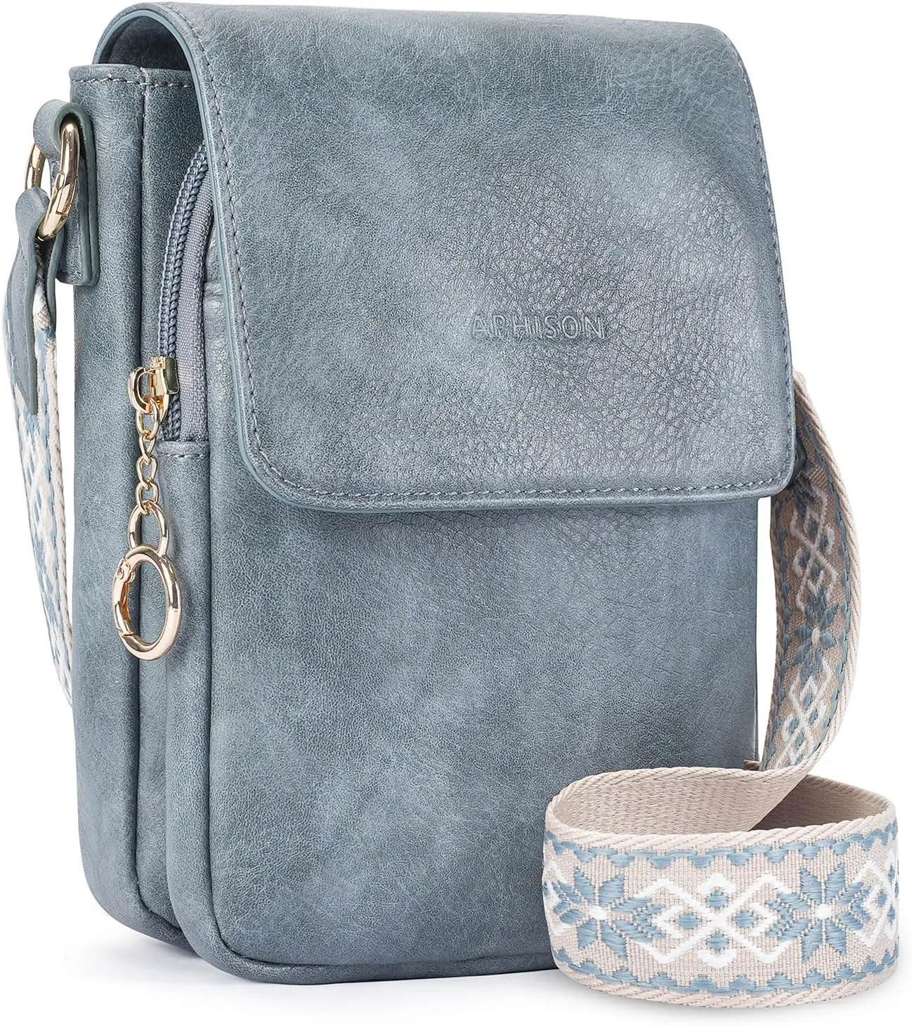 APHISON Small Crossbody Bags for Women Trendy, Leather Phone Wallet Purses Handbags Card Slots with Adjustable Guitar Strap