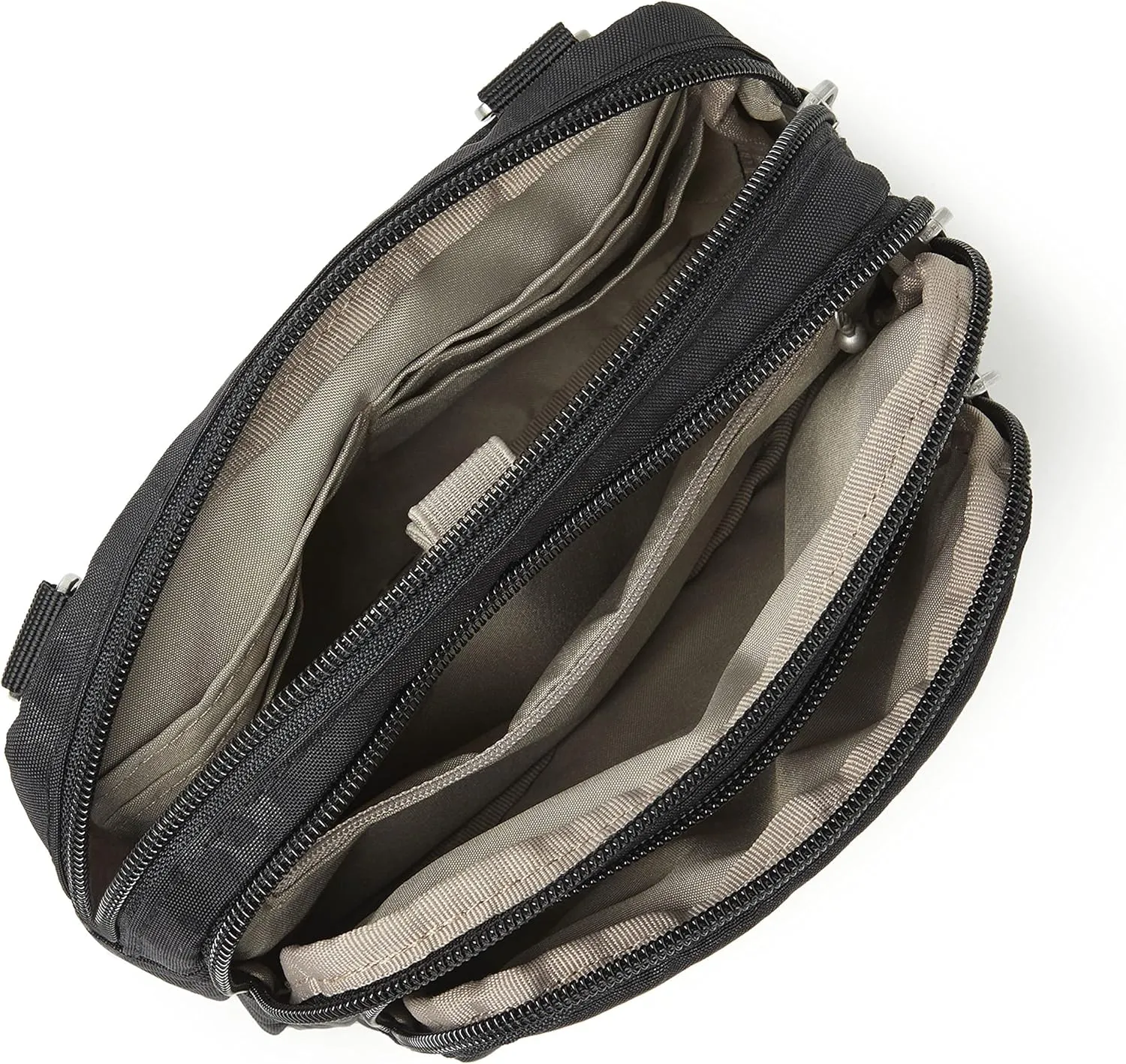 Baggallini Triple Zip Small Crossbody Bag for Women
