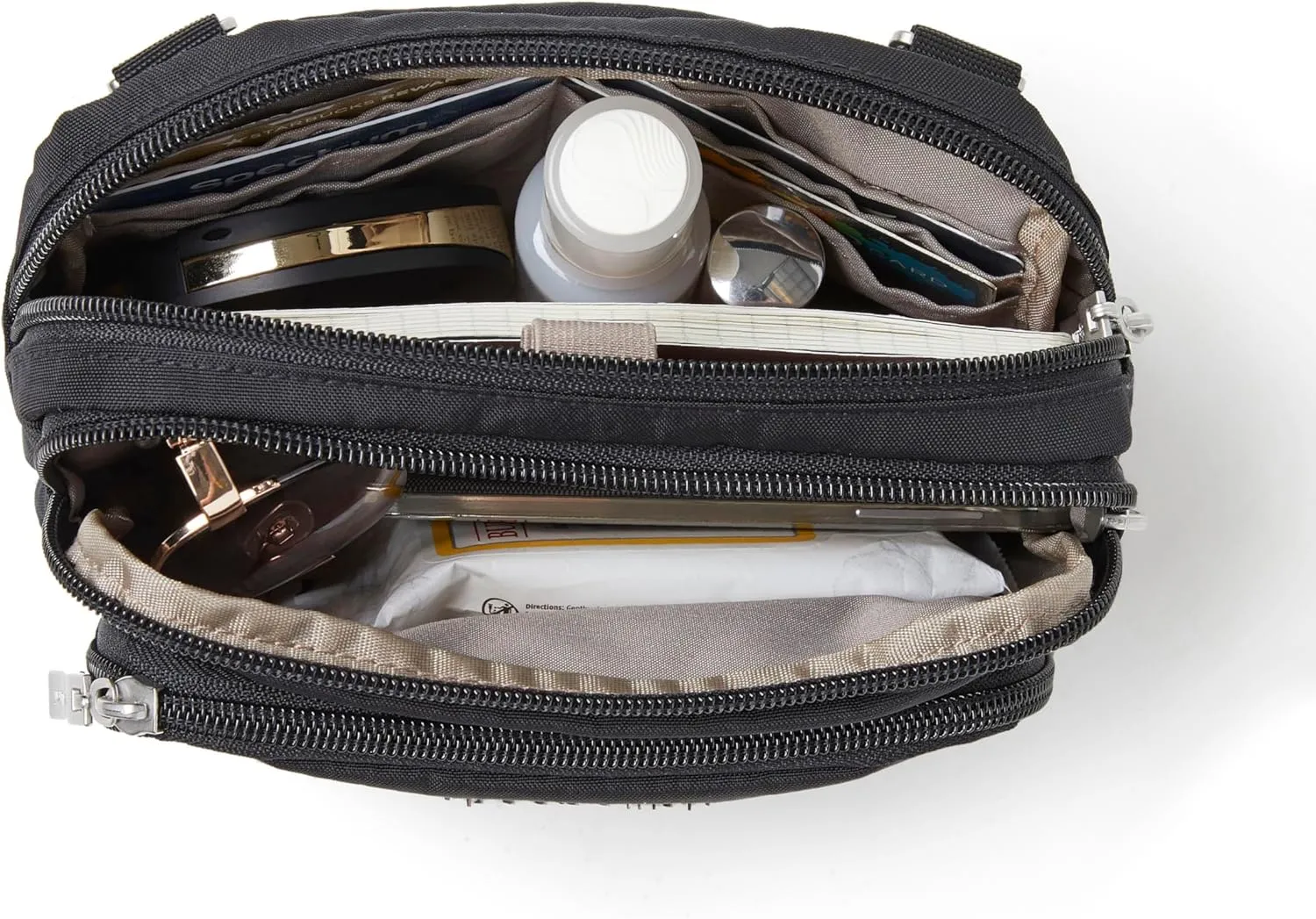 Baggallini Triple Zip Small Crossbody Bag