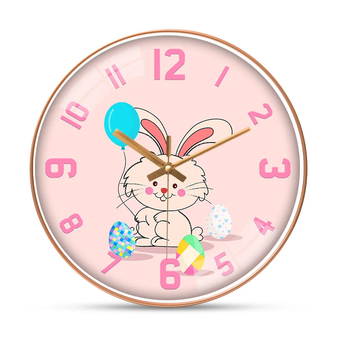 Balloon with rabbit wall clock