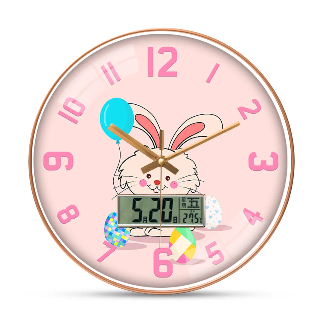 Balloon with rabbit wall clock