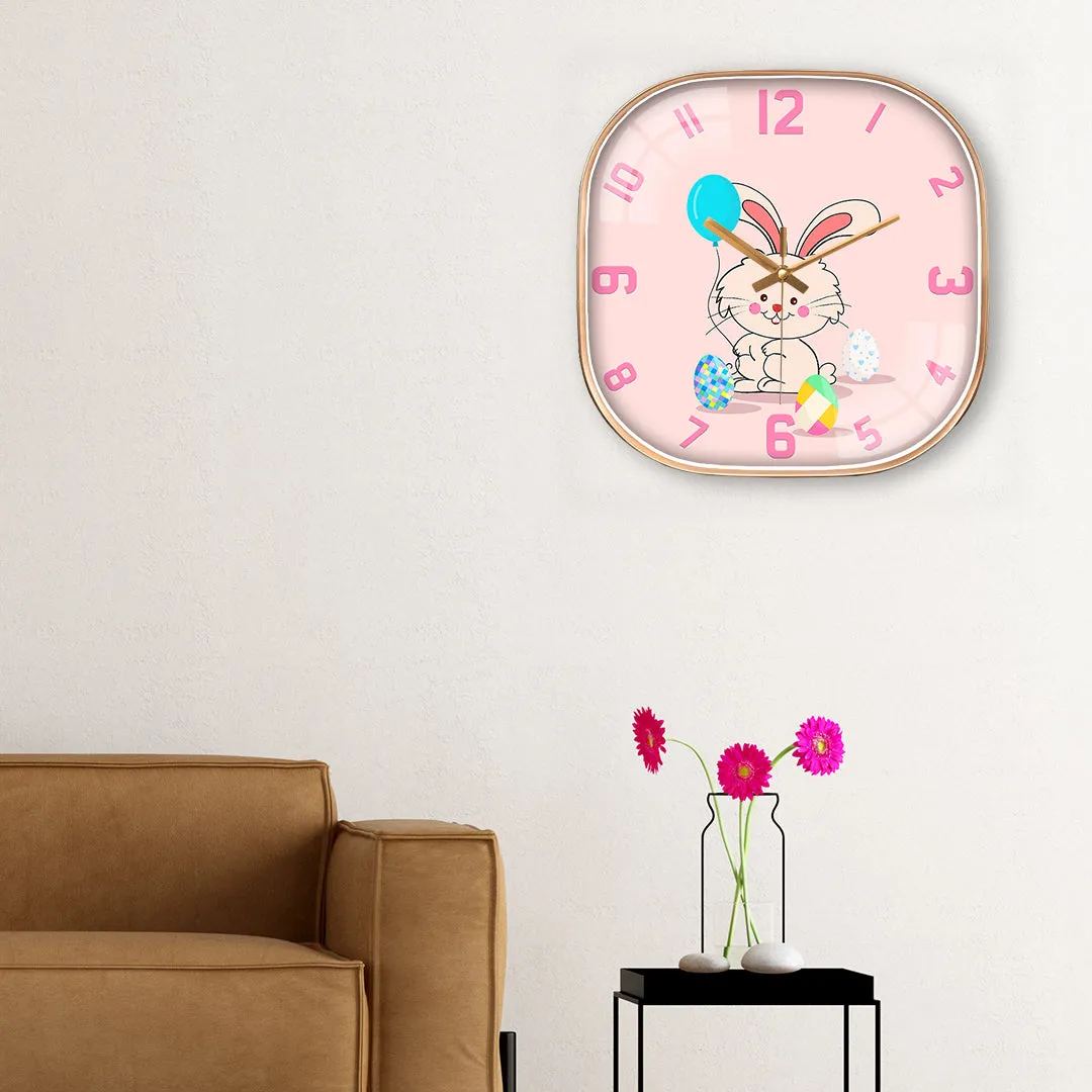 Balloon with rabbit wall clock