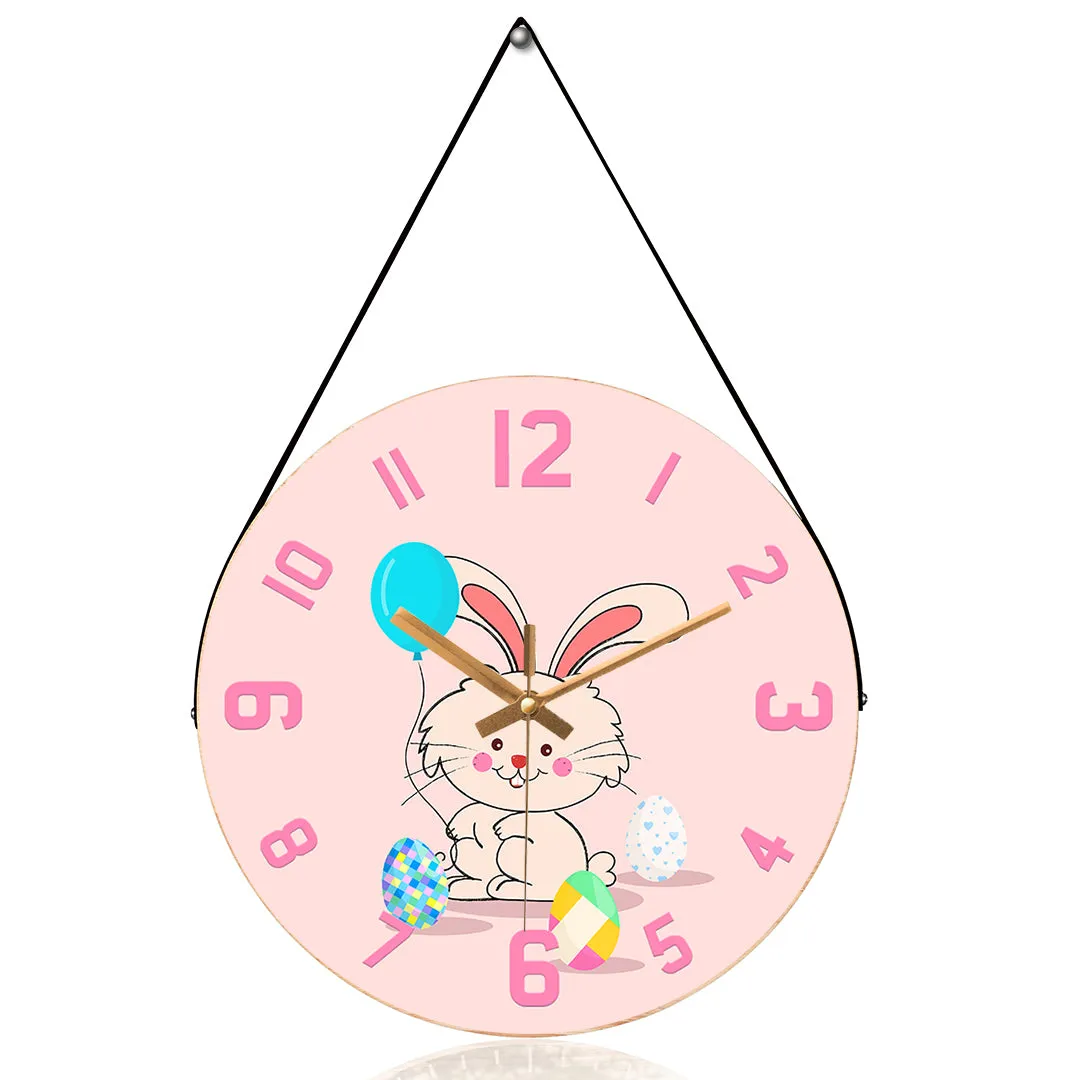 Balloon with rabbit wall clock