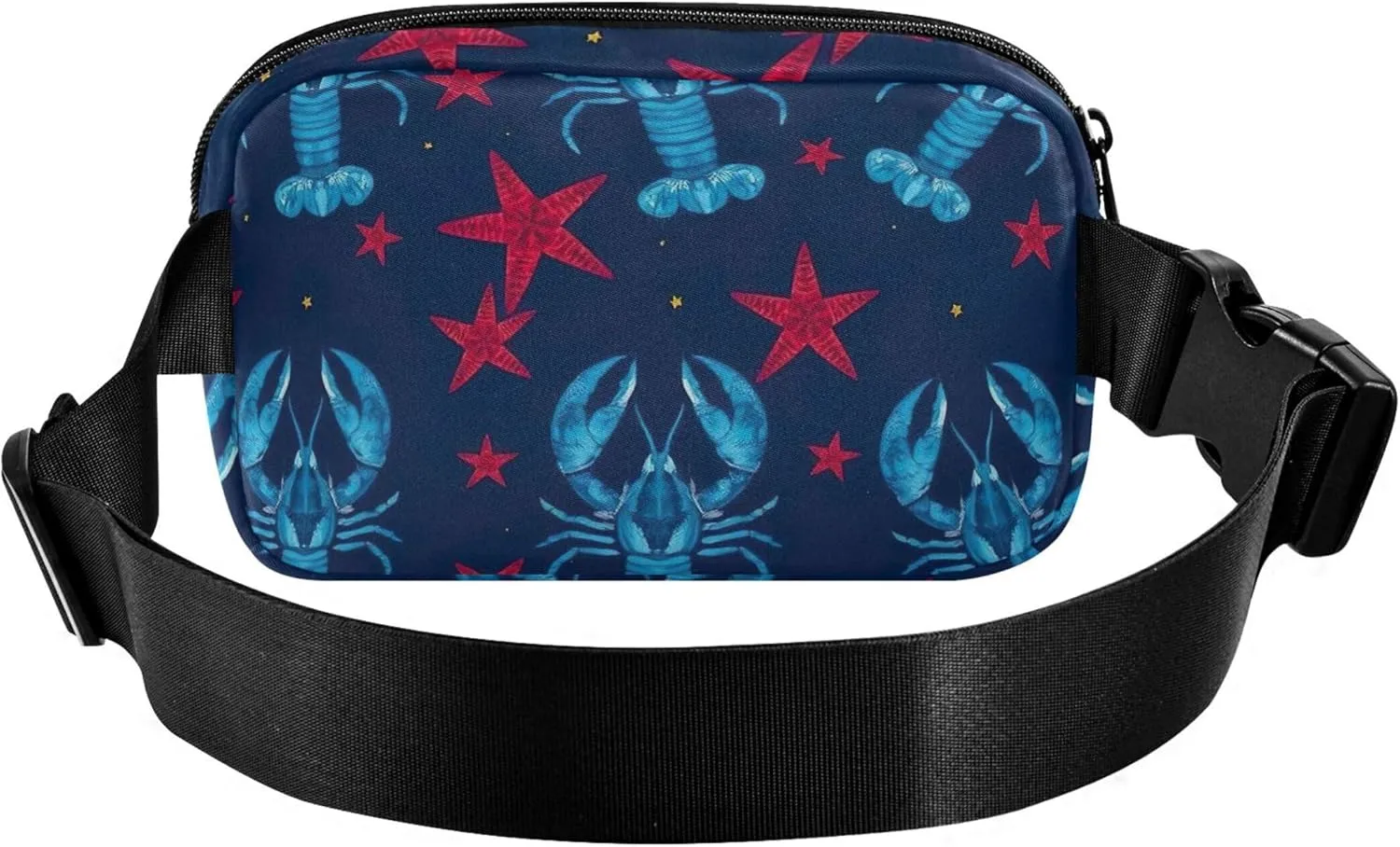 Blue Nautical Lobster Star Womens Fanny Pack Belt Bag Hip Pack Waterproof Funny Waist Purse for Women