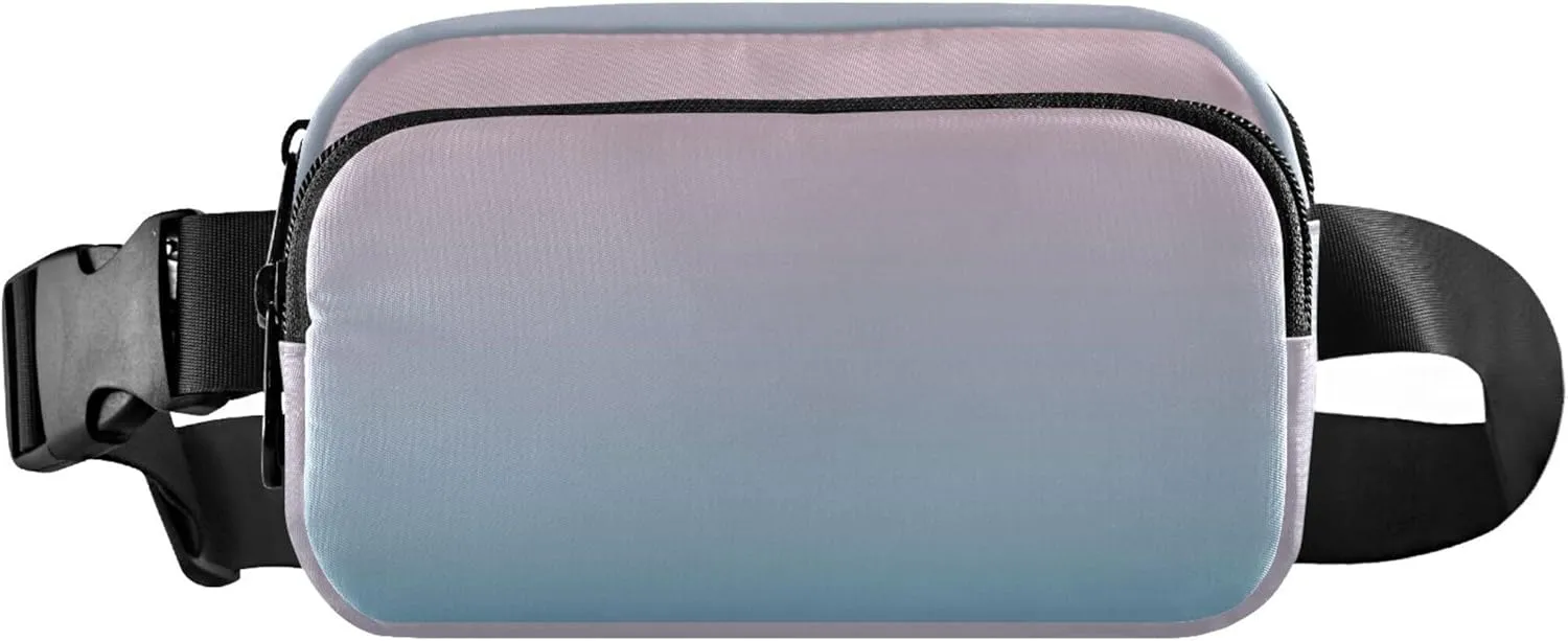 Blush Pink Saxe Blue Gradient Women Fanny Packs Waterproof Everywhere Belt Bag Cute Cross Body Waist Purse