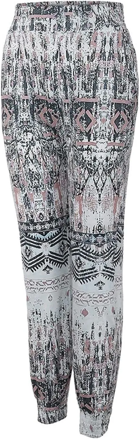Boho Pants for Womens 2025 Summer Vacation High Waisted Elastic Drawstring Tapered Pants Loose Fit Casual Comfy Trousers