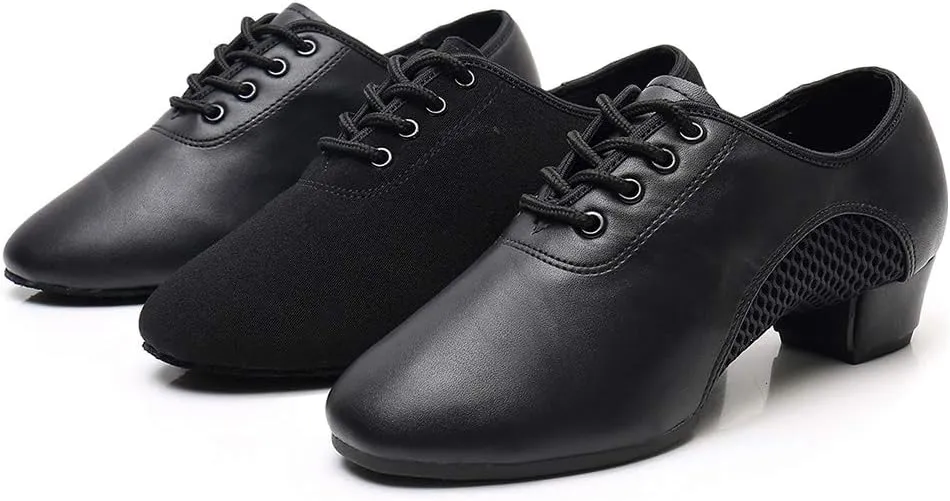 Boys/Gilrs lace-up Dance Shoes Women Ballroom Dance Practice Shoes Low Heel for Latin Tango Salsa Dance Performence Training