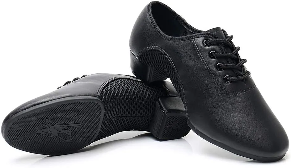 Boys/Gilrs lace-up Dance Shoes Women Ballroom Dance Practice Shoes Low Heel for Latin Tango Salsa Dance Performence Training