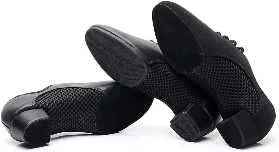 Boys/Gilrs lace-up Dance Shoes Women Ballroom Dance Practice Shoes Low Heel for Latin Tango Salsa Dance Performence Training