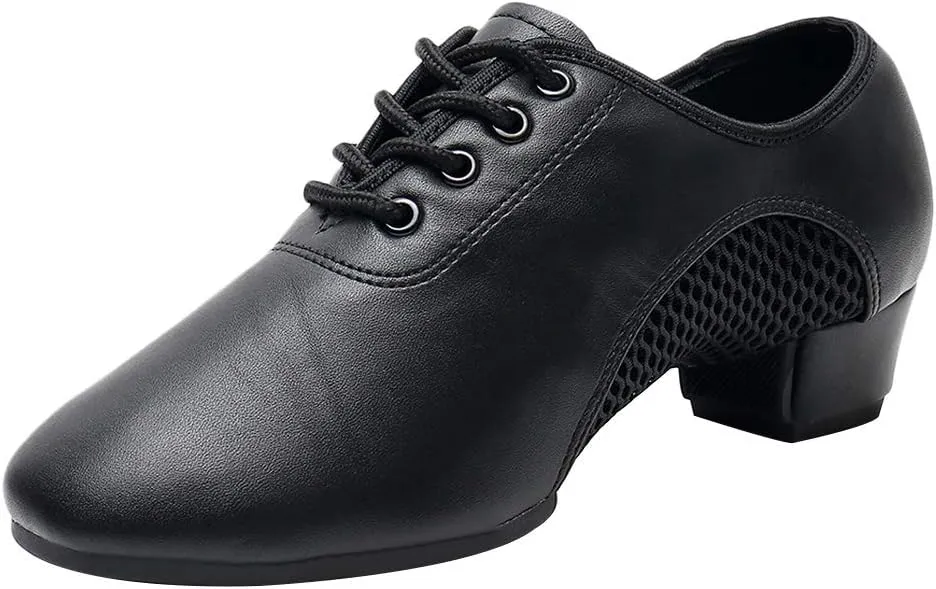 Boys/Gilrs lace-up Dance Shoes Women Ballroom Dance Practice Shoes Low Heel for Latin Tango Salsa Dance Performence Training