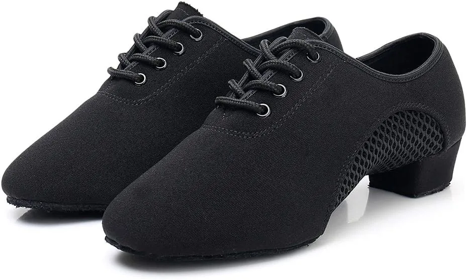 Boys/Gilrs lace-up Dance Shoes Women Ballroom Dance Practice Shoes Low Heel for Latin Tango Salsa Dance Performence Training