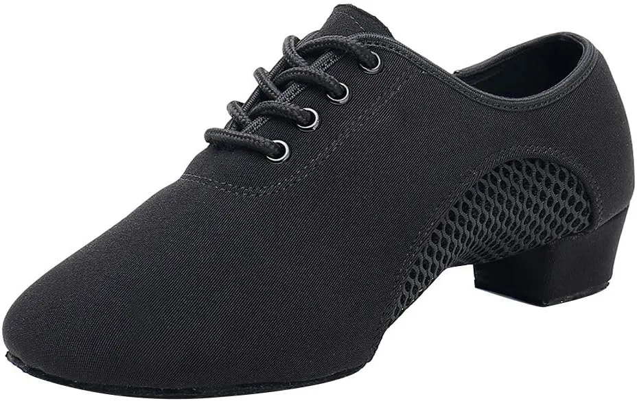 Boys/Gilrs lace-up Dance Shoes Women Ballroom Dance Practice Shoes Low Heel for Latin Tango Salsa Dance Performence Training
