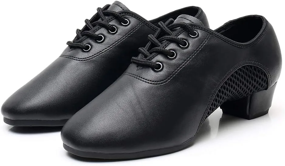 Boys/Gilrs lace-up Dance Shoes Women Ballroom Dance Practice Shoes Low Heel for Latin Tango Salsa Dance Performence Training