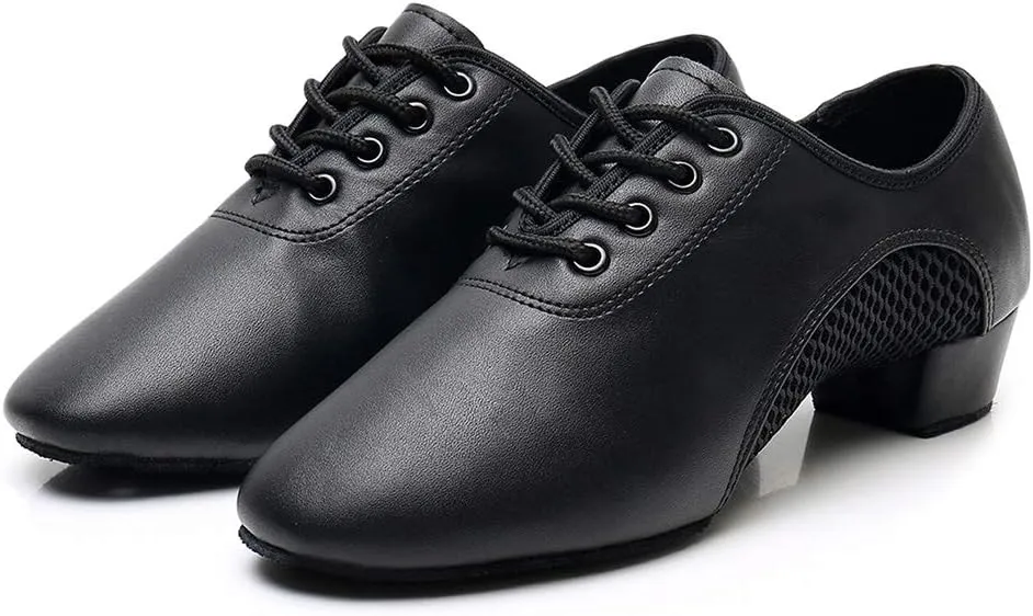 Boys/Gilrs lace-up Dance Shoes Women Ballroom Dance Practice Shoes Low Heel for Latin Tango Salsa Dance Performence Training
