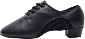 Boys/Gilrs lace-up Dance Shoes Women Ballroom Dance Practice Shoes Low Heel for Latin Tango Salsa Dance Performence Training