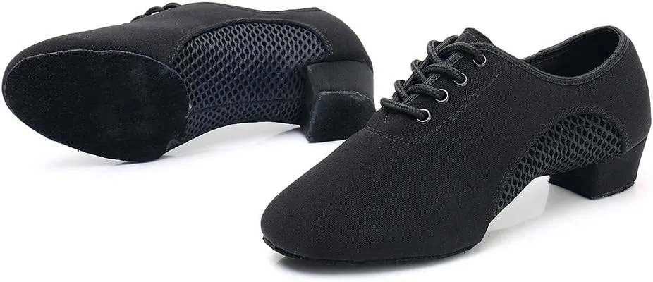 Boys/Gilrs lace-up Dance Shoes Women Ballroom Dance Practice Shoes Low Heel for Latin Tango Salsa Dance Performence Training