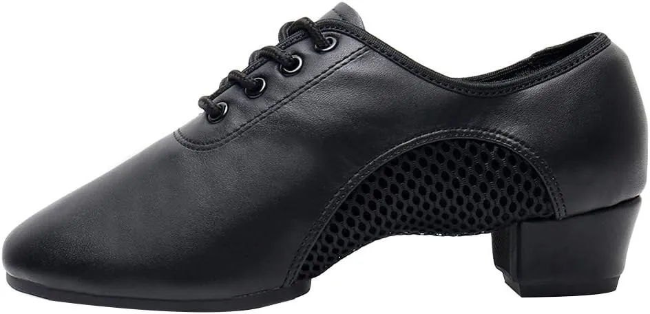 Boys/Gilrs lace-up Dance Shoes Women Ballroom Dance Practice Shoes Low Heel for Latin Tango Salsa Dance Performence Training