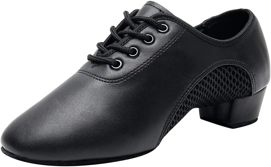 Boys/Gilrs lace-up Dance Shoes Women Ballroom Dance Practice Shoes Low Heel for Latin Tango Salsa Dance Performence Training
