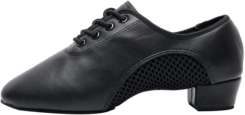 Boys/Gilrs lace-up Dance Shoes Women Ballroom Dance Practice Shoes Low Heel for Latin Tango Salsa Dance Performence Training