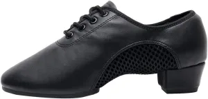 Boys/Gilrs lace-up Dance Shoes Women Ballroom Dance Practice Shoes Low Heel for Latin Tango Salsa Dance Performence Training