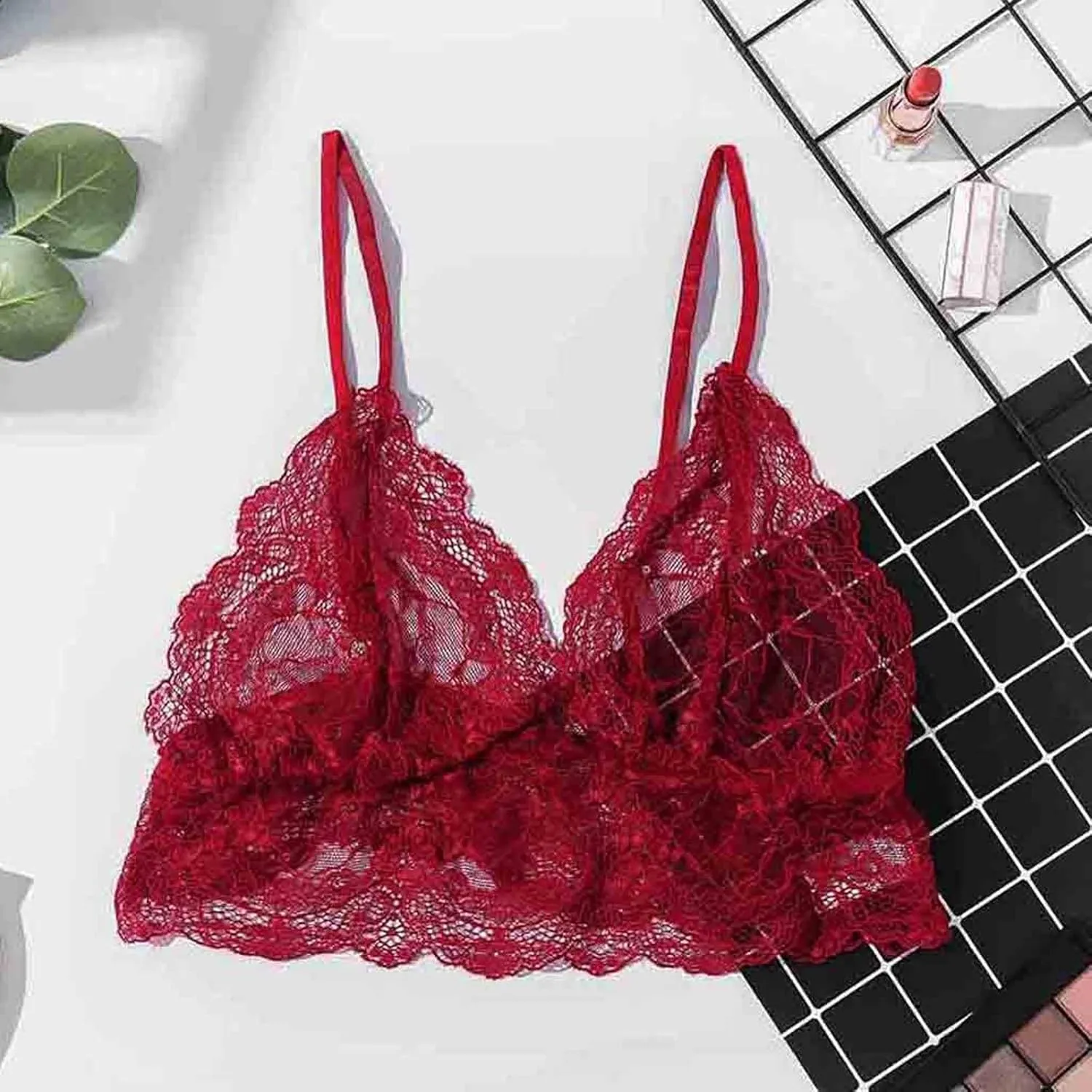 Bralettes for Women Sexy Women Hollow Out Elastic Cage Bra Lace Camisole Tank Tops Bra Fashion Backless Soft Bra