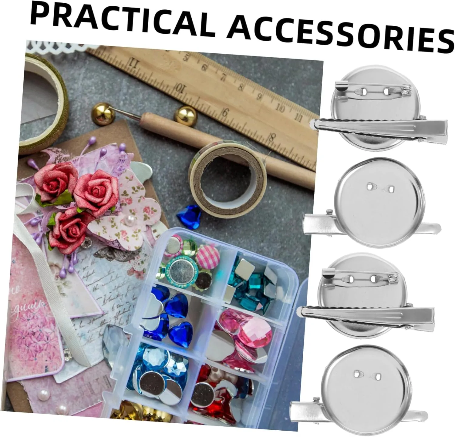 Brooch Findings Clip Blank Lapel Pin Buttonhole Brooch Clasp Brooch Making Accessories Brouches Tray