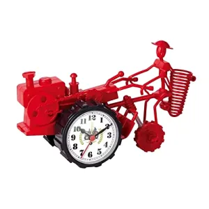 CALANDIS Rustic Desk Clock Tractor Model Dormitory Living Room for Kids Decorative Red | 1 Piece Vintage Table Clock