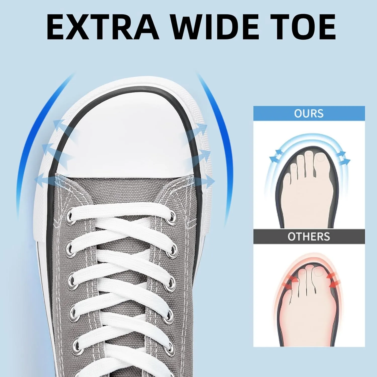 Canvas Shoes for Women Classic Fashion Sneakers Lace Up Low Top Canvas Casual Sneakers Lightweight Breathable Comfort Wide Toe Shoes