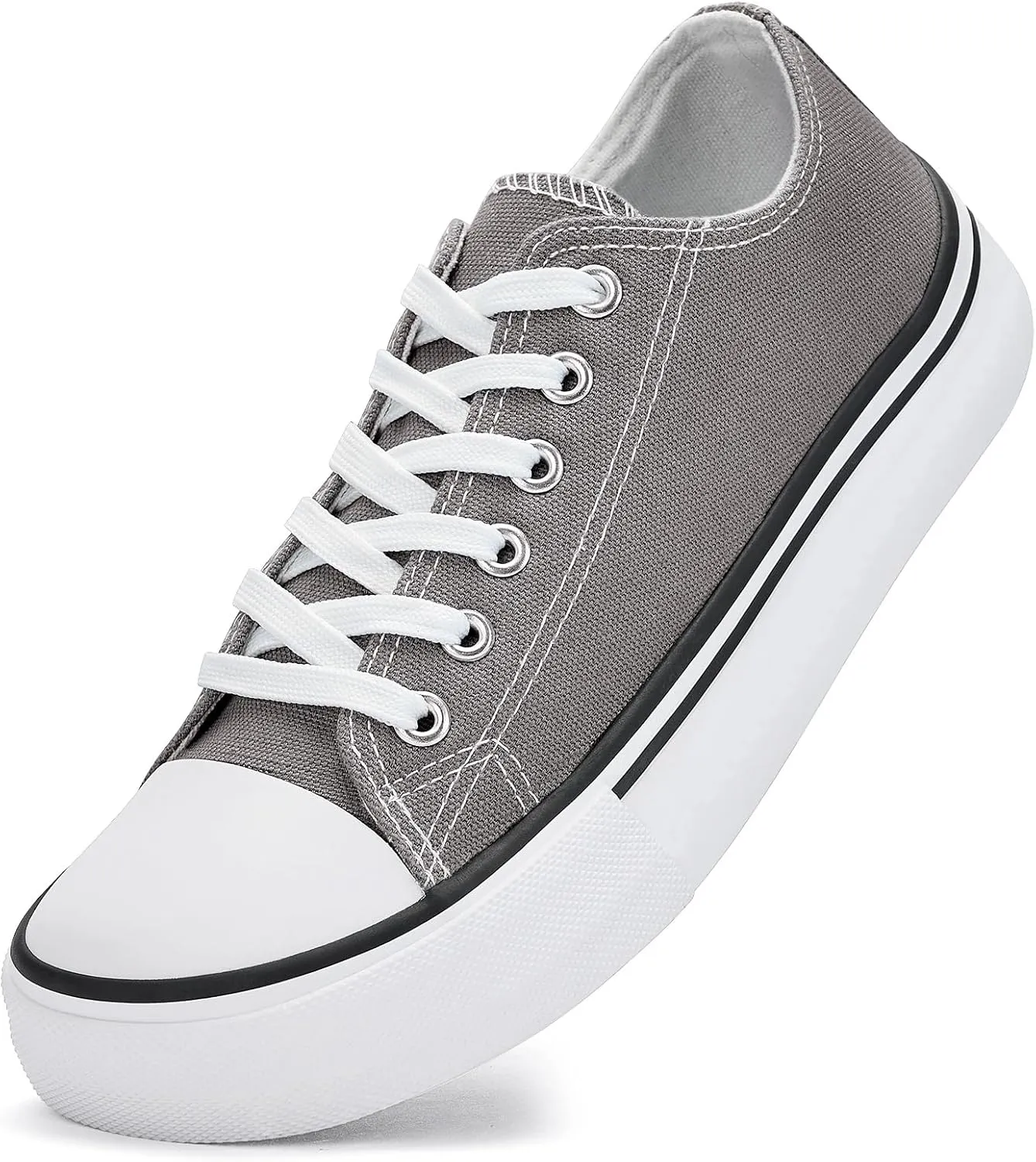 Canvas Shoes for Women Classic Fashion Sneakers Lace Up Low Top Canvas Casual Sneakers Lightweight Breathable Comfort Wide Toe Shoes