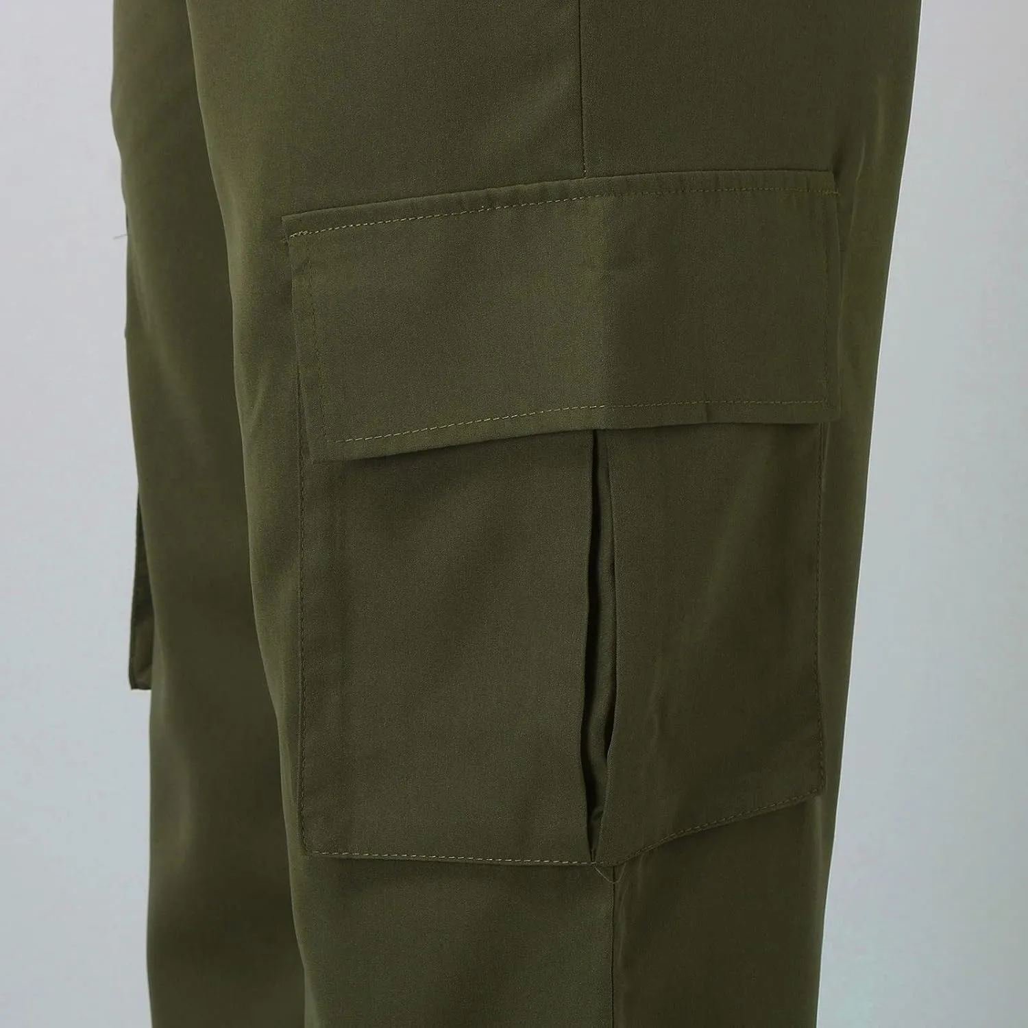 Cargo Pants Women High Waisted with Pockets Ladies Elastic Wasit Straight Wide Leg Pant Trendy Baggy Trousers