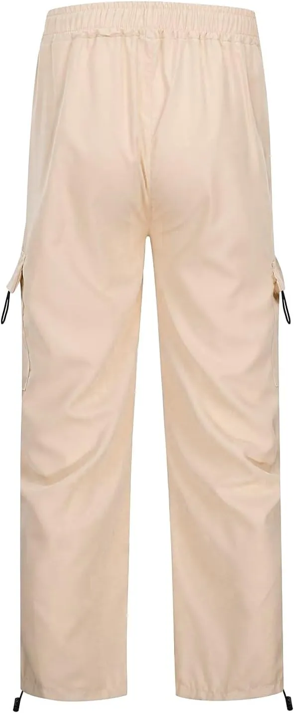 Cargo Pants Women Y2K Baggy Cargo Pants Parachute Pants Trendy Stretchy High Waist Wide Leg Trousers Jogger