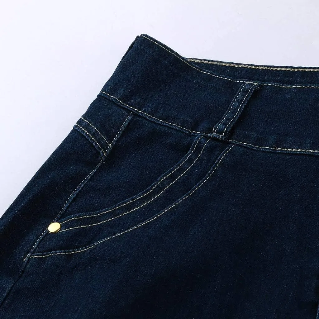 Casual Button-Fly Maxi Denim Skirts for Women A-Line Slim Fit Stretch High Waisted Butt Lifting Washed Long Jean Skirts