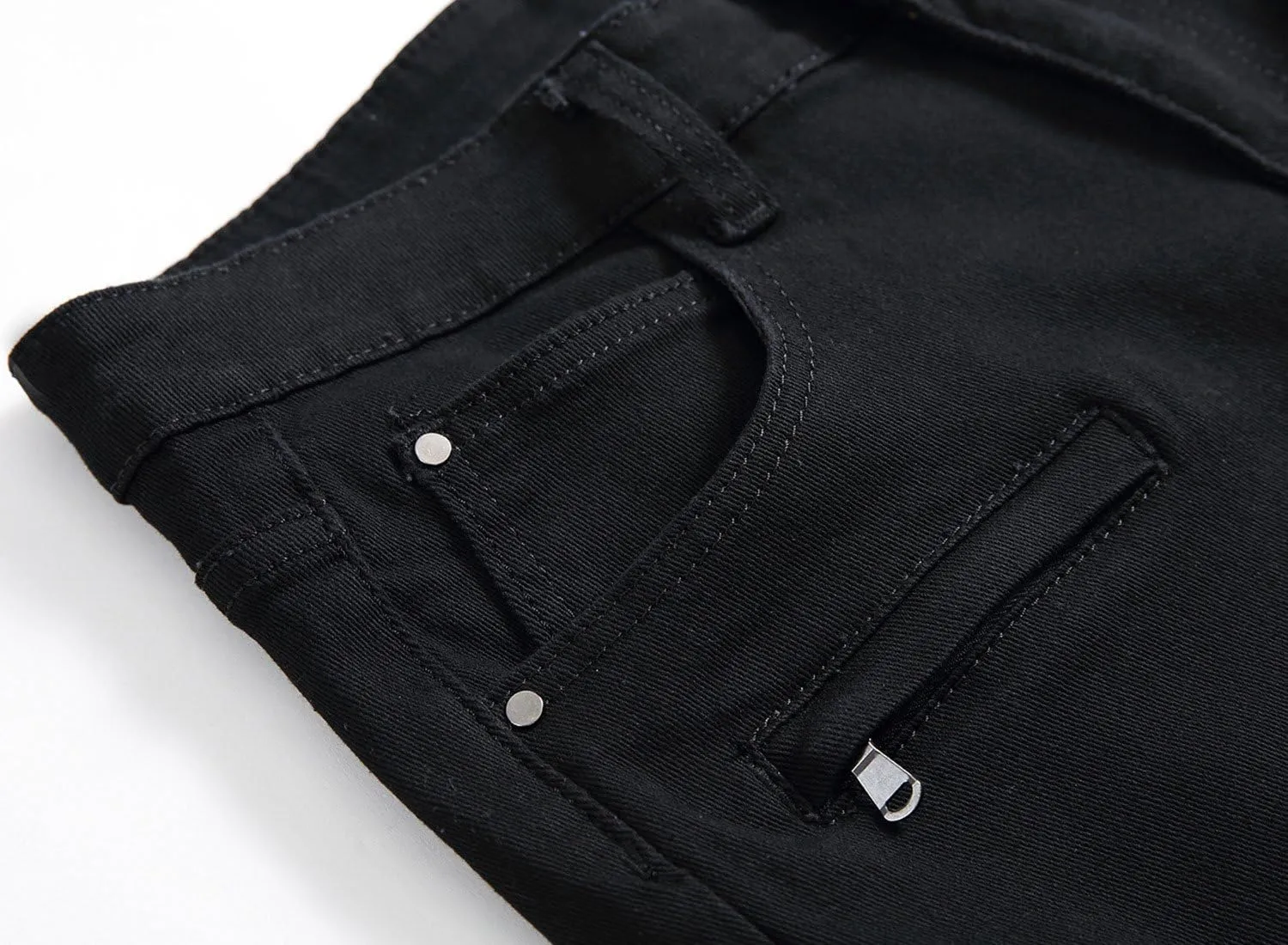 chouyatou Men's Cool Stylish Wrinkle Performance Slim Ripped Denim Shorts