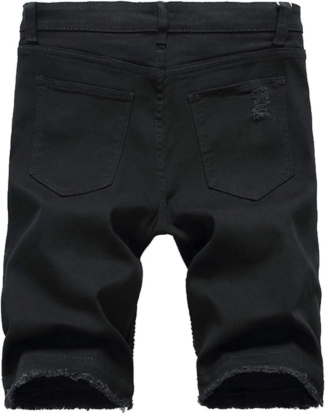 chouyatou Men's Cool Stylish Wrinkle Performance Slim Ripped Denim Shorts