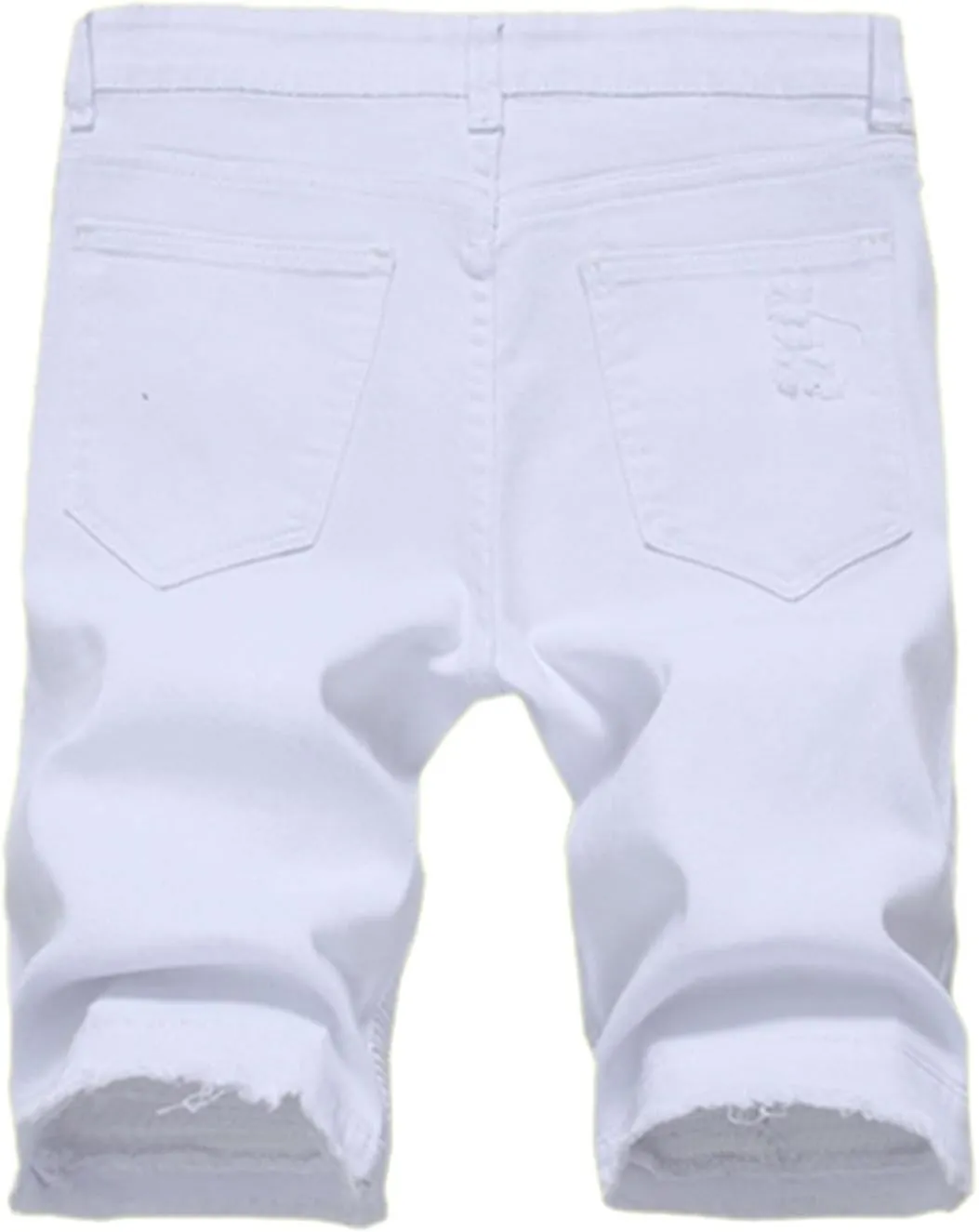 chouyatou Men's Cool Stylish Wrinkle Performance Slim Ripped Denim Shorts