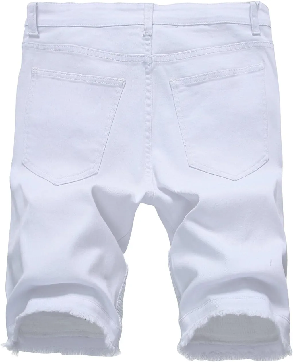chouyatou Men's Cool Stylish Wrinkle Performance Slim Ripped Denim Shorts