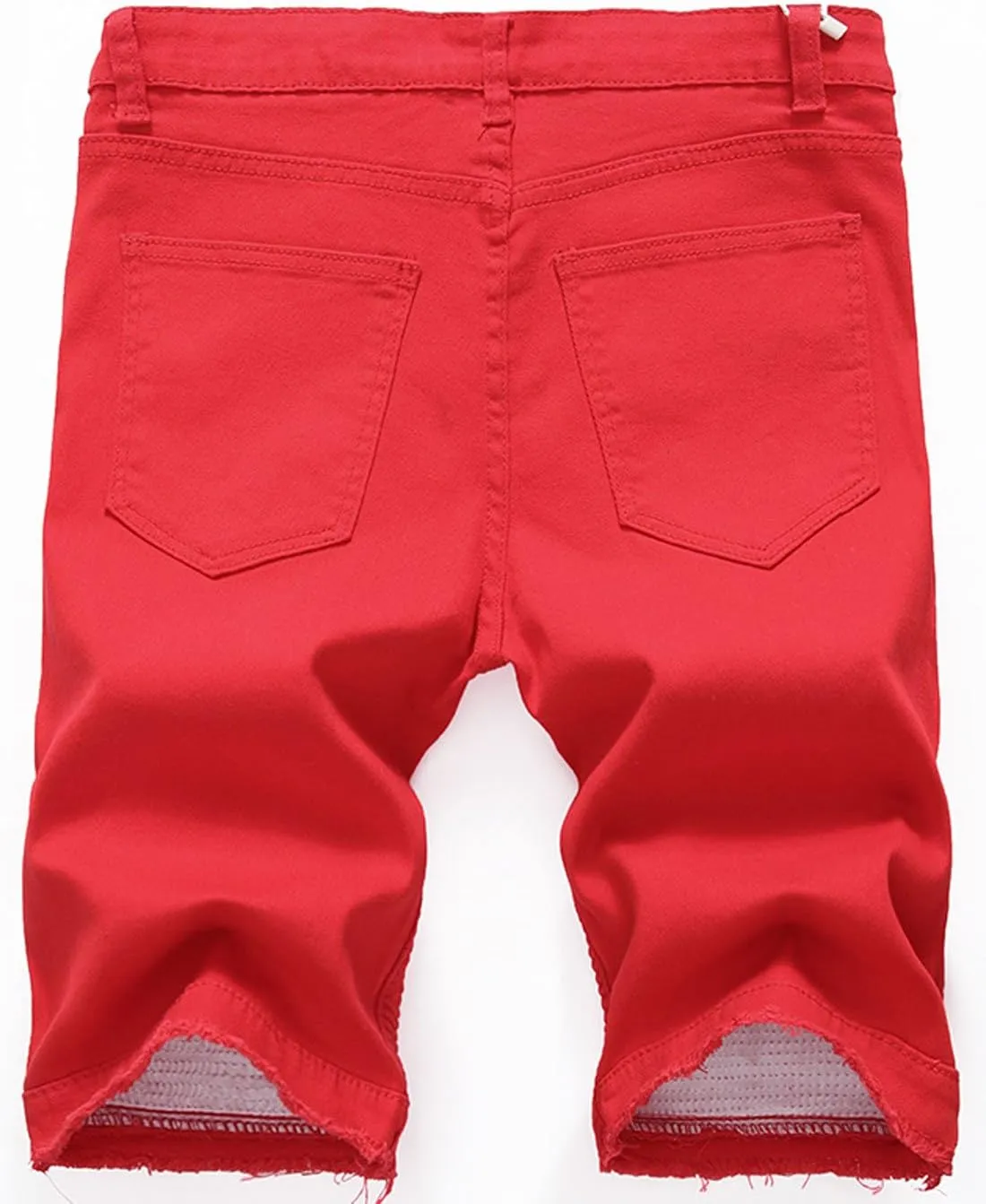 chouyatou Men's Cool Stylish Wrinkle Performance Slim Ripped Denim Shorts
